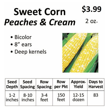 Corn - Sweet Corn Peaches & Cream (Bicolor) (seeds)