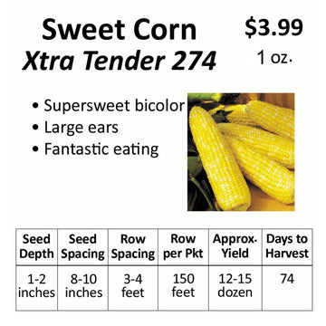 Corn - Sweet Corn Xtra Tender 274 (Bicolor) (seeds)