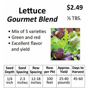 Lettuce - Gourmet Blend (seeds)