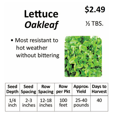 Lettuce - Oakleaf (seeds)